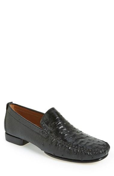Men's Mezlan 'rollini' Ostrich Leather Loafer M - Black