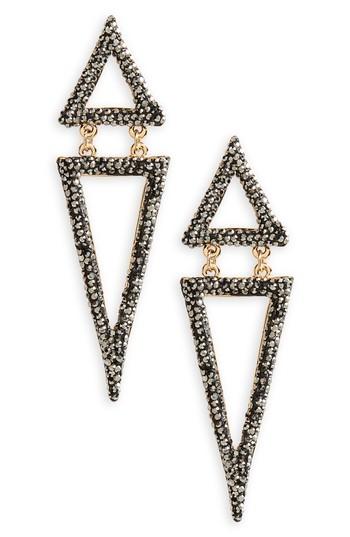 Women's Panacea Crystal Triangle Drop Earrings