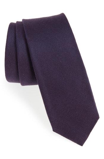 Men's 1901 Primrose Solid Wool & Silk Tie, Size - Purple