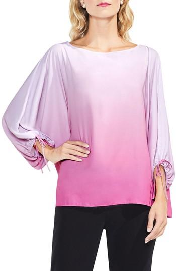 Women's Vince Camuto Echo Ombre Tie Cuff Blouse, Size - Pink