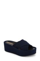 Women's Kenneth Cole New York Damariss Platform Slide Sandal .5 M - Blue