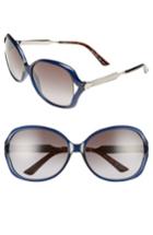 Women's Gucci 60mm Open Temple Oval Sunglasses - Opal Blue/ Grey