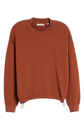 Women's Vince Drawcord Hem Sweatshirt - Brown