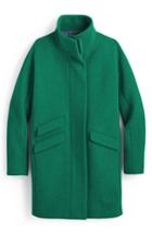 Petite Women's J.crew Stadium Cloth Cocoon Coat P - Green