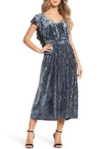 Women's Nsr Crushed Velvet Midi Dress - Blue