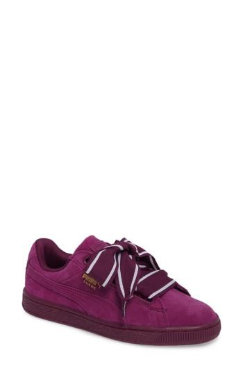 Women's Puma Suede Heart Sneaker .5 M - Purple