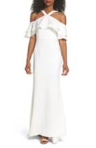 Women's Jarlo Dianne Ruffle Top Halter Gown - White