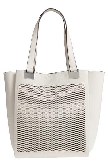 Vince Camuto Beatt Perforated Leather Tote - Grey