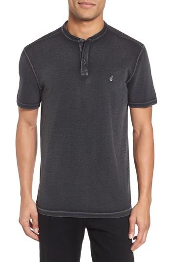 Men's John Varvatos Collection Regular Fit Cotton Henley, Size - Grey