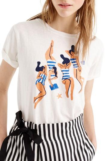 Women's Virginie Morgand X J.crew Sunbathers Graphic Tee - Beige