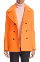 Women's Tomas Maier Wool Blend Peacoat - Orange