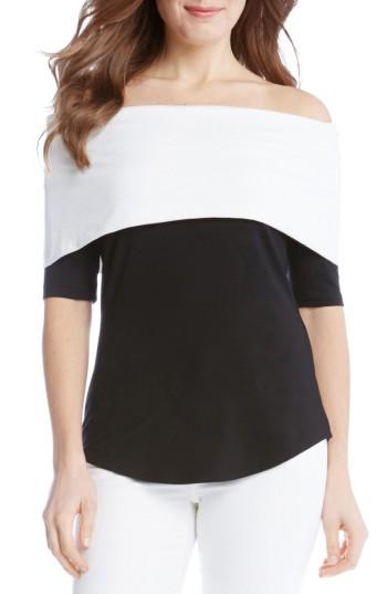 Women's Karen Kane Colorblock Off The Shoulder Top - Black