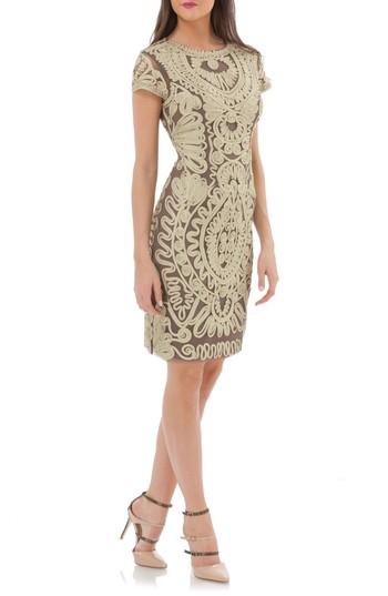Women's Js Collections Metallic Soutache Cocktail Dress