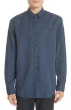 Men's Rag & Bone Beach Fit 3 Stripe Shirt - Blue