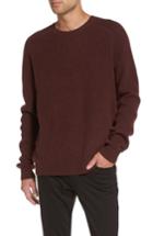 Men's Vince Ribbed Wool & Cashmere Raglan Sweater, Size - Burgundy