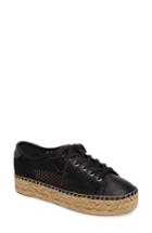 Women's Marc Fisher Ltd Macey Perforated Espadrille Platform Sneaker M - Black