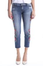 Women's Kut From The Kloth Reese Embroidered Straight Leg Raw Hem Jeans X - Blue