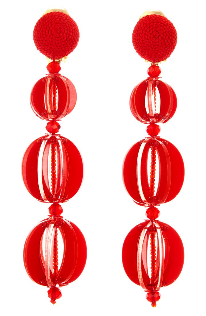 Women's Oscar De La Renta Spliced Globe Earrings