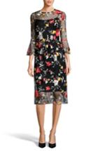 Women's Eci Embroidered Bell Sleeve Dress - Black