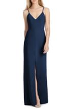 Women's Lela Rose Bridesmaid V-neck Crepe Mermaid Gown - Blue