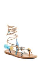 Women's Mabu By Maria Bk Island Wraparound Pom Sandal