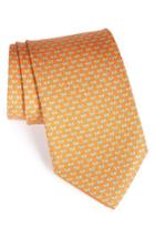 Men's Salvatore Ferragamo Bow Print Silk Tie, Size - Orange