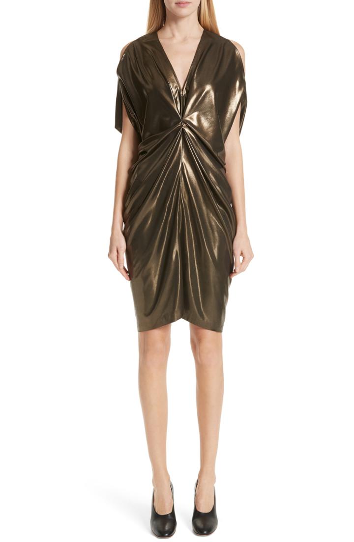 Women's Zero + Maria Cornejo Gathered Metallic Dress - Metallic
