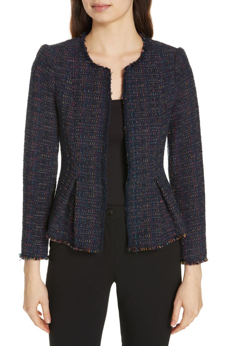 Women's Rebecca Taylor Rainbow Tweed Jacket - Blue