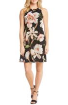 Women's Karen Kane Sheer Floral Overlay Shift Dress - Black