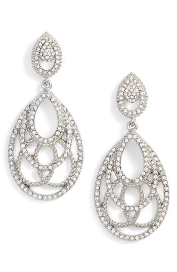 Women's Jenny Packham Openwork Crystal Drop Earrings
