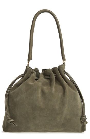 Clare V. Henri Suede Bucket Bag - Green