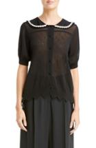 Women's Simone Rocha Beaded Lace Knit Cardigan - Black