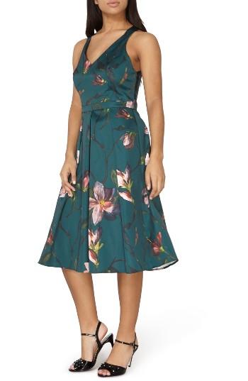 Women's Dorothy Perkins Fit & Flare Dress Us / 6 Uk - Green