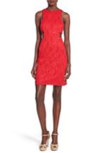 Junior Women's Morgan & Co. Side Cutout Sequin Lace Dress /6 - Red
