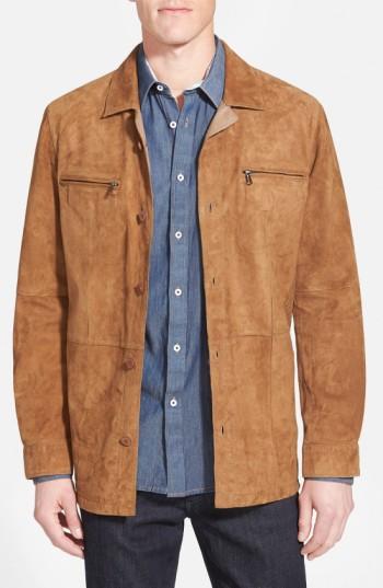 Men's Missani Le Collezioni Suede Shirt Jacket - Brown