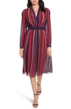 Women's Anne Klein Stripe Fit & Flare Dress - Purple