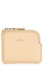 Men's Saturdays Nyc Leather Half Zip Wallet - Beige