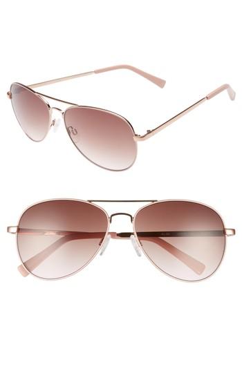 Women's Chelsea28 Alibi 59mm Metal Aviator Sunglasses - Rose Gold- Nude Epoxy