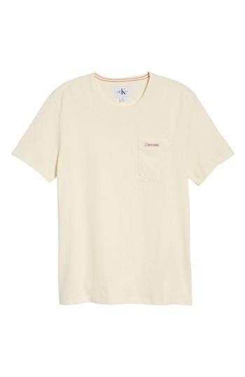 Men's Calvin Klein Jeans Label Pocket T-shirt, Size - White