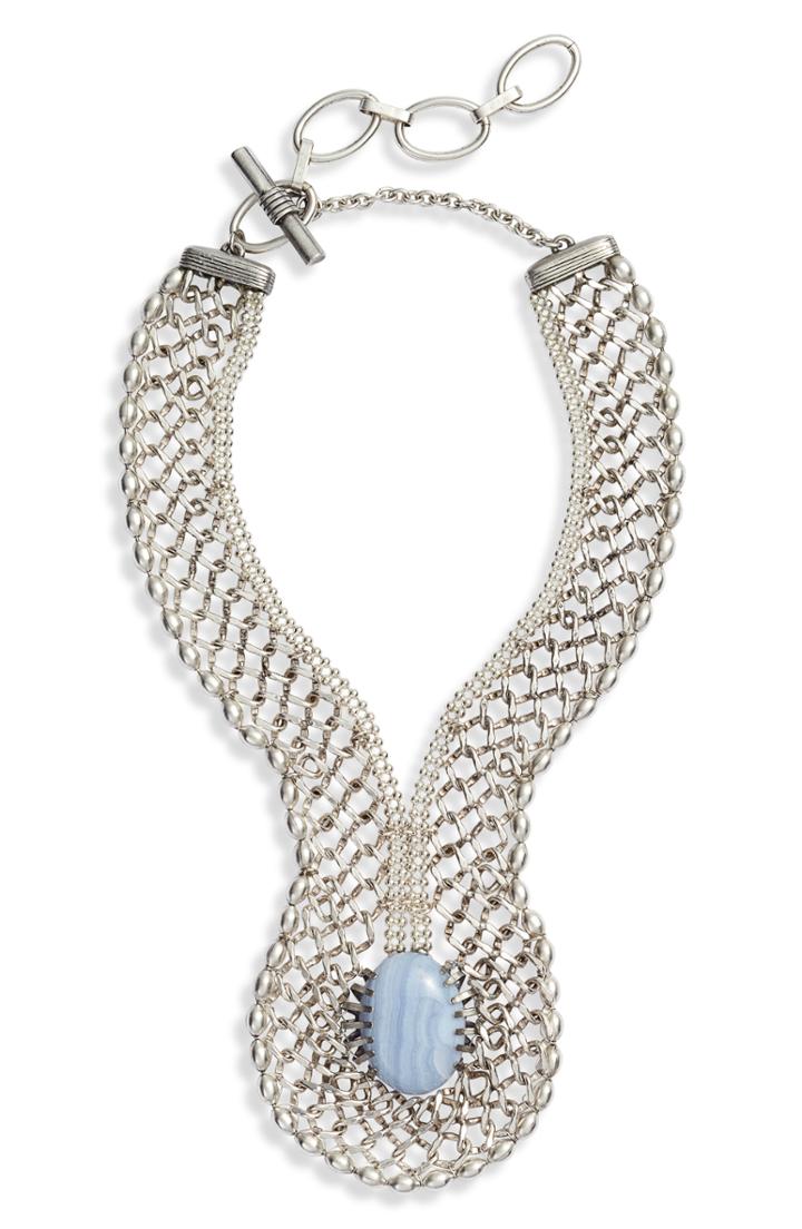 Women's Cynthia Desser Blue Lace Agate Statement Necklace