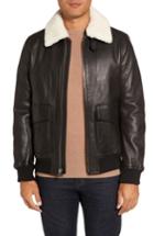 Men's Michael Kors Prima Genuine Lamb Shearling Flight Jacket - Black