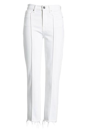 Women's Hudson Jeans Zoeey Pintuck High Waist Crop Straight Leg Jeans - White