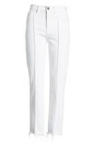 Women's Hudson Jeans Zoeey Pintuck High Waist Crop Straight Leg Jeans - White