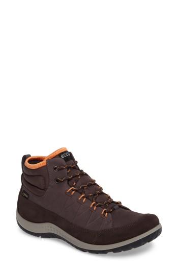 Women's Ecco 'aspina Gtx' Waterproof High Top Sneaker -6.5us / 37eu - Brown