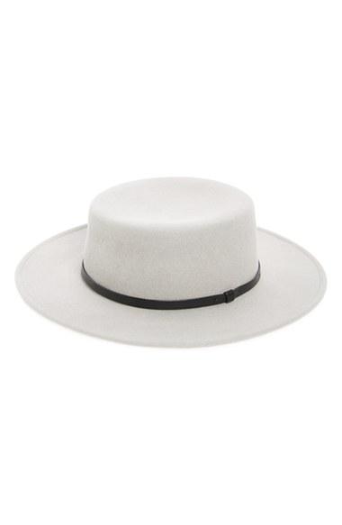 Women's Sole Society Wool Boater Hat - Grey