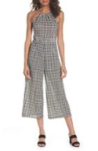 Women's Nsr Tara Cotton Gingham Crop Jumpsuit - Black