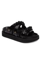 Women's Simone Rocha Beaded Leather Slide Sandal Us / 37eu - Black