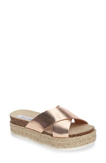 Women's Steve Madden 'arran' Espadrille Platform Sandal M - Metallic