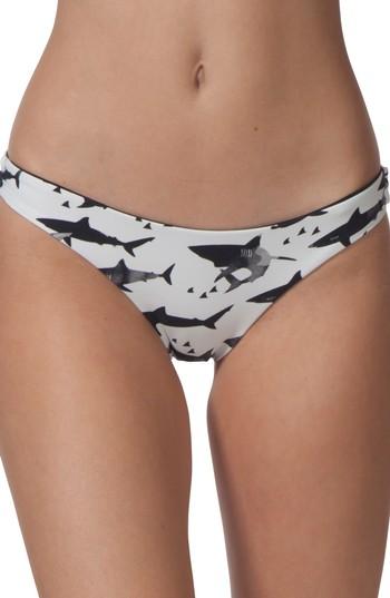Women's Rip Curl Single Fin Reversible Hipster Bikini Bottoms - White
