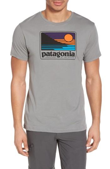 Men's Patagonia Up & Out Graphic Organic Cotton T-shirt - Grey